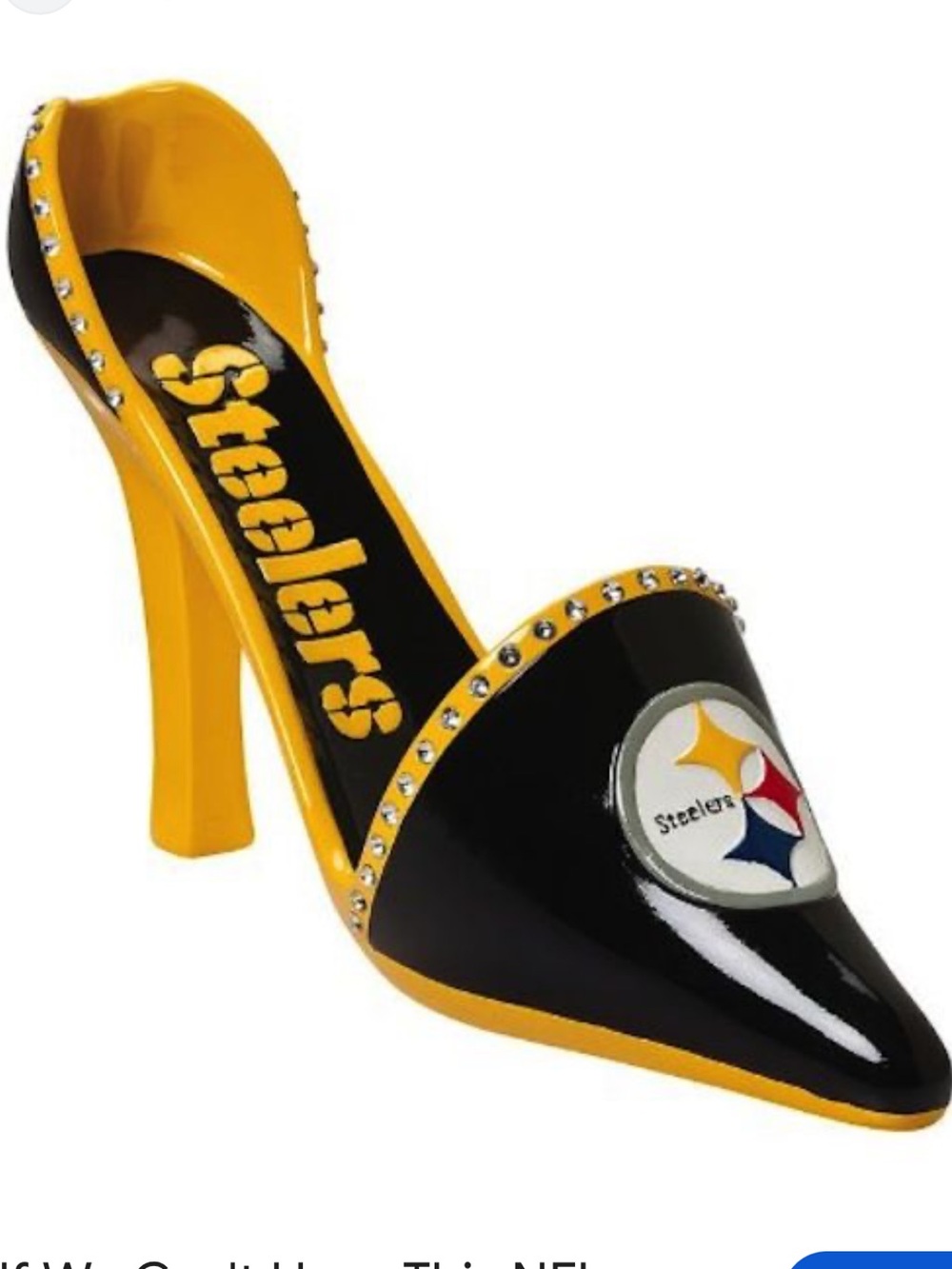 Pittsburgh Steelers NFL Decorative High Heel Wine Bottle Holder Rhinestones